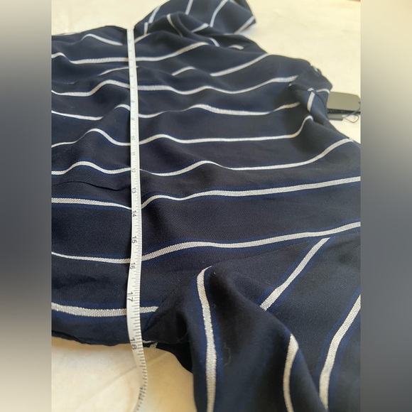 NEW Rails Priya Metallic Striped Wrap Dress Knee Length Blue Black Women Size S - Picture 5 of 7